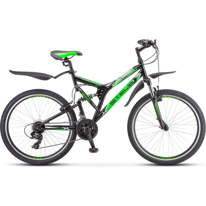 Велосипед Stels Challenger V 26" Z010 20" Чёрный/зелёный