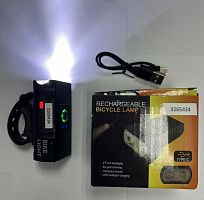 Фара передняя алюминиевая, встроенный аккумулятор  + USB зарядка, 3265434