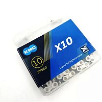 Цепь KMC X10, 10 скоростей, 116 зв., цвет. коробка, с замком, для 10ск., 3202639-10