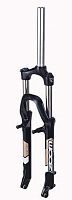 Вилка 27.5" ZOOM 1-1/8" пружина+эласт, ход 80мм, V-brake и ДТ, чёрн.