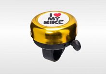Звонок пластик. "I Love My Bike" цвет золотой, Китай