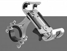 Держатель на руль для смартфона алюм, раздвижной цветной, цвет серый