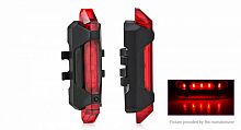 Фара задняя 3265237, 5 диодов, + USB зарядка + аккумулятор, красная