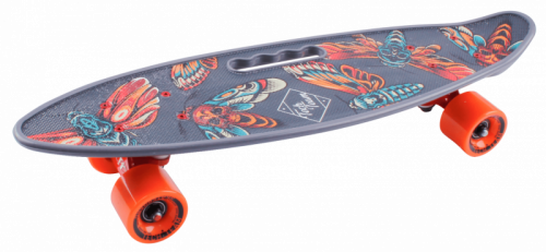 Пенниборд пластиковый Fishboard 23 print (mini) серый