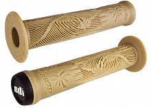 Грипсы ODI Hucker F01HFT, 160мм, светло-коричневые, с фланцем, мягкий рельеф, с пластик грипстопами