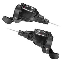 Шифтеры MICROSHIFT TS38-7, 3х7 скор, совместимы с Shimano, пара, 235г.