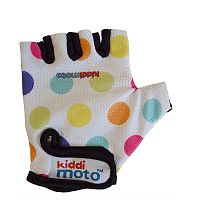 Перчатки детские Kiddimoto CLO-56-61 белые в цветной горошек, размер М на возраст 4-7 лет