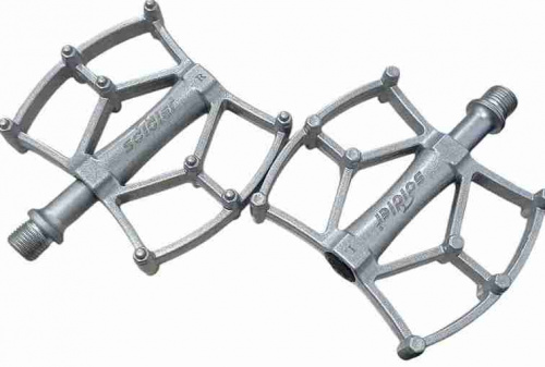 Педали алюминиевые, Soldier S44-125 silver, 3 промподшипника, серебристый