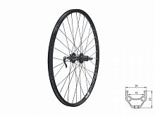 Колесо заднее 27,5" кассетное, алюм. вт. на пром. подш. под диск 6 отв. Evolution