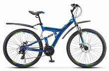 Велосипед STELS Focus. MD 27,5" 21-sp, 19" 2018 сине-неоновый-зеленый, V010