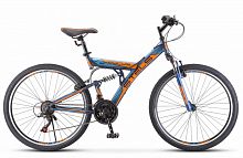 Велосипед STELS Focus. V 26" 18-sp. Тёмно-синий/оранжевый, V030