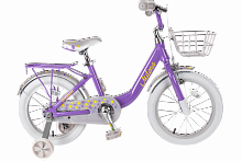 Велосипед TechTeam Milena 16" фиолетовый (алюмин) корзина, 2022