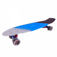 Скейтборд пластиковый Tricolor 27 серый/голубой